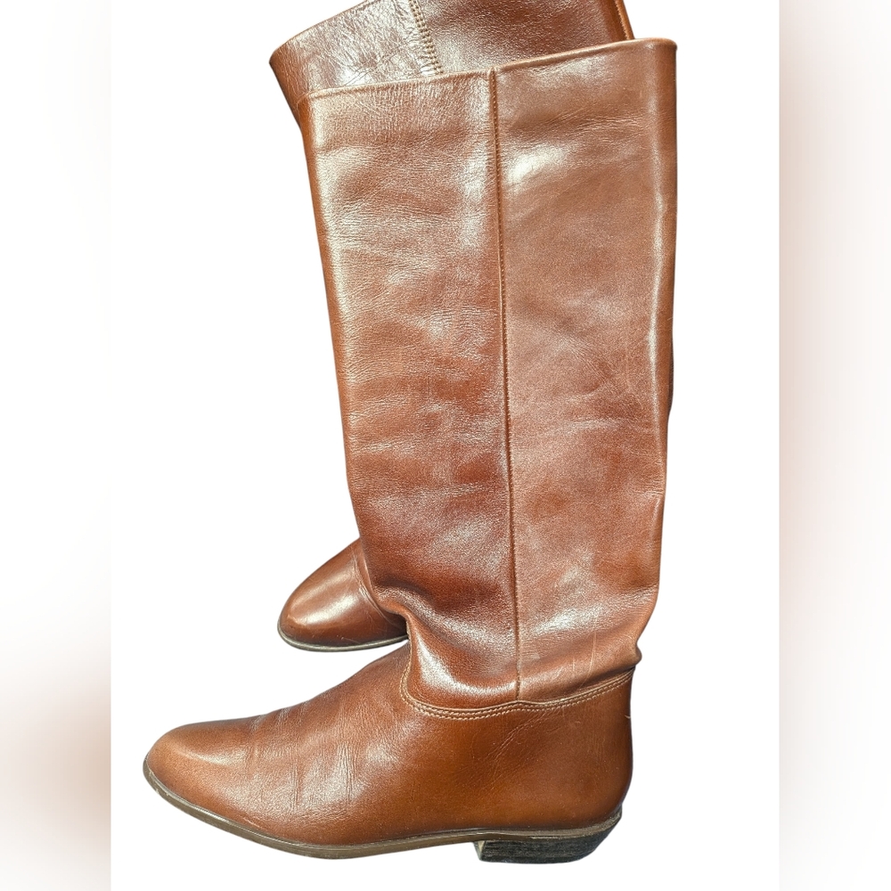 Vintage 9 West Brown Leather Riding Boots 7.5